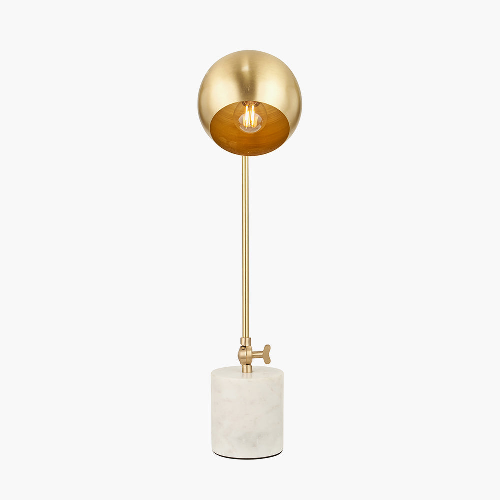 Eloise Gold Metal & Marble Table Lamp